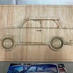 - Trabant 3D hatású gravírozott fa tábla - retró veterán autó - ajándék garázs dísz - új - 1ft nmá fotó