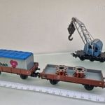 A160 H0 Märklin működtehető 4611 karos daruskocsi szett + 1db konténeres vasútmodell vagon fotó