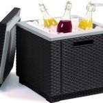 ALLIBERT ICE CUBE hordozható polyrattan hűtőláda - grafit - 40 L 213828 fotó