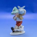 0C449 Régi német porcelán fiú figura libával fotó