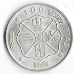 1966. Spanyolország , 100 Pesetas forg. érme ( Ag 800 ) fotó