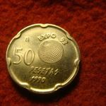 Spanyolország nikkel emlék 50 peseta 1990 UNC fotó