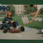 Kártyanaptár, MHSZ sport gokart verseny, 1990 , S, fotó