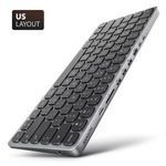 AXAGON HMC-KB-US USB-C 5Gbps Keyboard 9in1 Hub Silver US HMC-KB-US Periféria Billentyűzet fotó