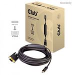 Club3D USB Type-C to VGA Active Cable M/M 5m Black CAC-1512 fotó