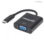 Manhattan USB-C Male to VGA Female Converter Black 151771 fotó