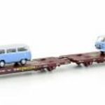 Hobbytrain H23782 N lapos autó TWA 800A Ladks 2x VW T2 Transwaggonnal fotó