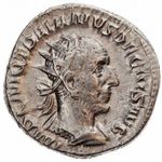 Traianus Decius antoninian GENIUS EXERCILLVRICIANI RIC: 16 RSC: 49 (Ag) 4, 00g VF+ Ritka! fotó