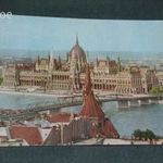 Képeslap, Budapest, Országház esti látkép részlet, híd, park, hősi emlékmű fotó