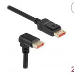 DeLock DisplayPort cable male straight to male 90° downwards angled 8K 60 Hz 2m Black 87051 Kiegé... fotó