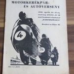 Országos gyorsasági motorkerékpár- és autóverseny 1958. műsorfüzete (J) fotó