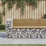 tömör impregnált fenyőfa gabion kerti pad 122x71x65, 5 cm fotó