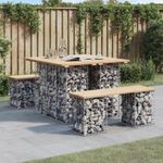 tömör fenyőfa gabion kerti pad 100x102x72 cm fotó