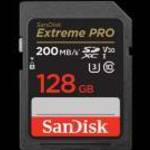 Sandisk SD kártya - 128GB SDXC Extreme Pro (200/90 MB/s Class 10 UHS-I, A1 V30) - SANDISK fotó