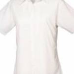 Női Premier PR302 Women'S Short Sleeve poplin Blouse -8XL, White fotó