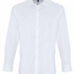 Férfi ing Premier PR244 Men'S Stretch-Fit Cotton poplin Long Sleeve Shirt -XS, White fotó