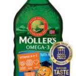 Möllers omega-3 halolaj étrend-kiegészítő a, d és e-vitaminnal, tutti-frutti ízesítéssel 250 ml fotó