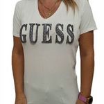 GUESS fehér trendi márka feliratos L/XL csajos PÓLÓ y55 fotó