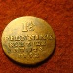 Braunschweig-Lüneberg réz 1 1/2 pfennig 1792 fotó