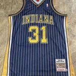 Új MITCHELL & NESS NBA MEZ Mezek REGGIE MILLER VINTAGE RETRO INDIANA PACERS 31 INGYEN POSTA fotó