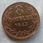 GUERNSEY 8 DOUBLES, 1945. 1 DB. EXTRA SZÉP, KÖZEL VERDEFÉNYES fotó