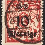 Német Birodalom (Deutsches Reich) DANZIG 1923 10 Pf/50 M Mi.182 Pecsételt fotó