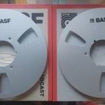 2-DB BASF FÉM NAB ORSÓ DOBOZ (16, 5-cm) SZALAGOS ORSÓS MAGNÓ KIEGÉSZITŐ SONY AKAI / BASF FÉM NAB ORSÓ fotó