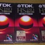 3db TDK HS180+20 E-200 VHS videókazetta fotó