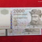 2db SORSZÁMKÖVETŐ 2000 FORINT 2004 CB AUNC fotó