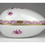 1S020 Lila Apponyi mintás óriási méretű Herendi porcelán tojás fotó