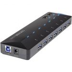 7+2 portos USB hub, gyorstöltő porttal, LED-es, Renkforce fotó