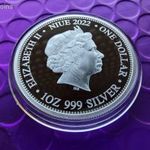 2022 OROSZLÁN és HIÉNÁK 1UNCIA SZÍNEZÜST 1 DOLLÁR PROOF UNC kapszulában fotó