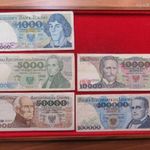 LENGYELORSZÁG 1000, 5000, 10000, 50.000 és 100.0000 ZLOTY 1982-1990 EGYBEN ELADÓ ! nsz- fotó