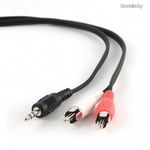 Gembird 3, 5 jack/2RCA audio kábel 2, 5m Black CCA-458-2.5m fotó