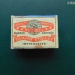 Régi export fa gyufás doboz - 4 Csillag. Gyufásskatulya, gyufásdoboz. Vintage Rare Matchbox. fotó