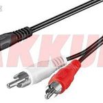 Goobay audio kábel 3m - audió 3, 5mm jack -> 2db RCA iPod/okostelefon/MP3-lejátszó fekete fotó