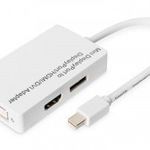 Digitus Mini DisplayPort Adapter/Converter Mini DP to DisplayPort HDMI+DVI 0, 2m White DB-340509-0... fotó