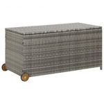 világosszürke polyrattan kerti tárolóláda 120 x 65 x 61 cm fotó