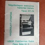 Négyfőzőlapos elektromos háztartási tűzhely használati utasítás fotó