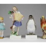 0Y838 Régi sérült Herendi porcelán figura 4 darab fotó