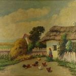 1O318 Pusztai Bálint : Baromfiudvar 1945 94.5 x 110.5 cm fotó