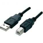 USB 2.0 kábel [1x USB 2.0 dugó A - 1x USB 2.0 dugó B] 3 m fekete Manhattan 756614 fotó