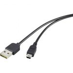 USB 2.0 A/Mini-B csatlakozókábel 1, 8 m, megfordítható dugóval fotó