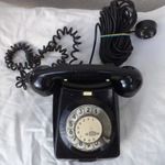 [ABC] Retro fekete tárcsás telefon, Mechanikai M.. fotó