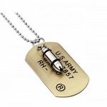 Lánc Medallion Dog Tag + Bullet katonai kellemes azonosítás fotó