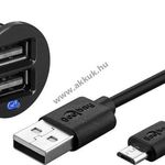 Micro USB autós töltőkészlet 2.4, Micro USB kábellel fotó