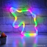 LED Neon Unicorn Fény színes, USB 22x22cm fotó