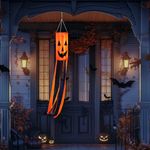 Halloween-i szélzsák dekoráció - tök - narancssárga - 122 cm fotó