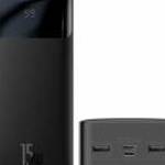 BASEUS BIPOW OE vésztöltő 2 USB+Type-C+microUSB aljzat (30000mAh, 15W, PD gyorstöltő, LED kijelző) F fotó