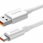 BASEUS SUPERIOR adatkábel (USB - Type-C, 100W, PD gyorstöltő, 200cm, törésgátló) FEHÉR fotó